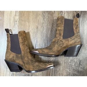 ARIAT Women's Shiloh Bootie, NWT Size 8.5 Dark Ginger Suede Leather Brown